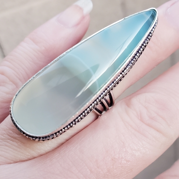 New Botswana Agate 925 Silver Statement Ring. - Picture 12 of 13